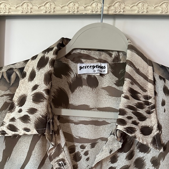 PERCEPTIONS BY IRENE B. | Vintage Long Sleeve Animal Print Dress - Picture 3 of 12